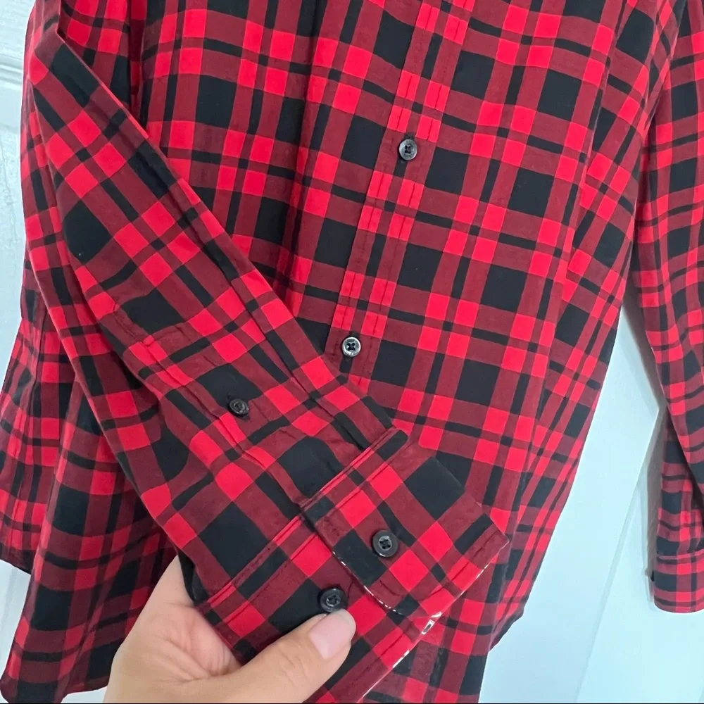 Chaps Plaid Button Down Women’s Shirt/ size L - Picture 5 of 11